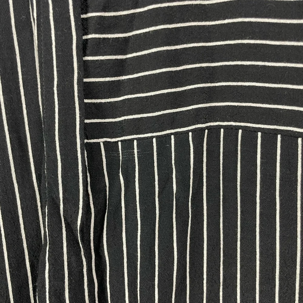 Three Dots‎ Black White Striped Long Sleeve Button Up Tunic Top - Picture 10 of 10